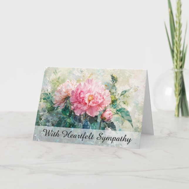 *~* Flower Peony  Painting TV2 Sympathy Love Light Card (Front)