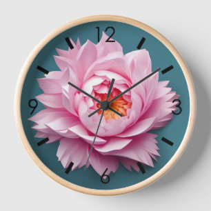Flower peony Paper origami style WC01 Clock