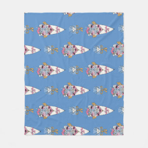 Flower & Perfume Bouquet Bundle on blue Fleece Blanket