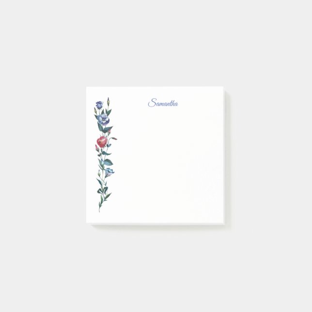 Flower Personalised Post it Notes (Front)
