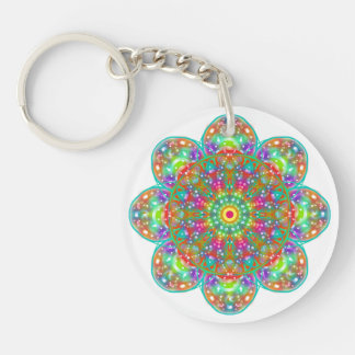 Flower Petal Mandala Boho Key Ring