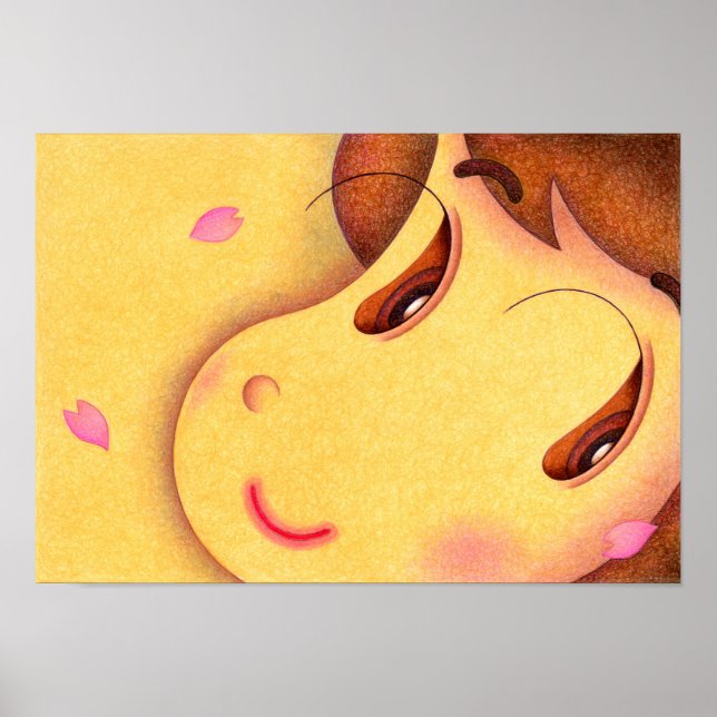 Flower petals and a tiny smile. poster (Front)