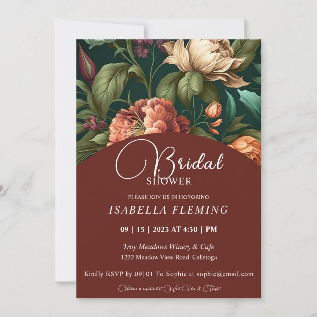 Flower Petals Bridal Shower Invitation (Front)