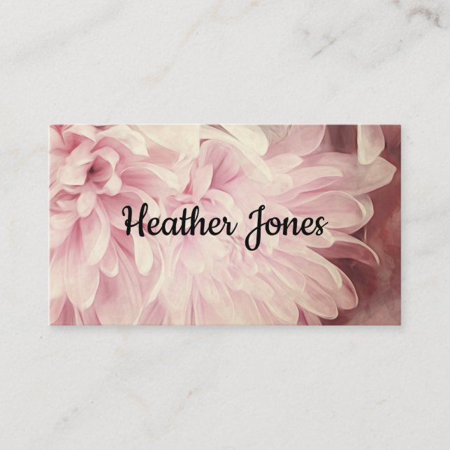 flower petals delicate pale pink photo art  business card (Front)