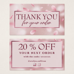 Flower Petals Faux Foil Discount Card