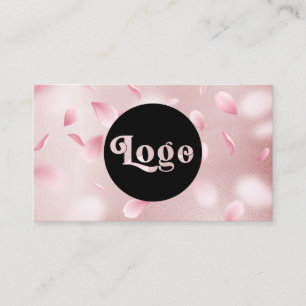 Flower Petals Faux Foil Logo Business Card