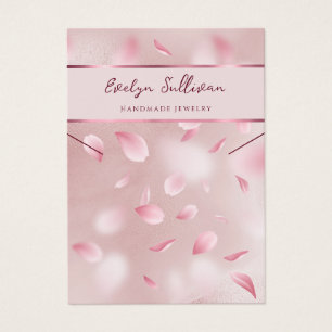 Flower petals faux foil necklace display card