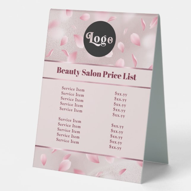 Flower Petals Faux Foil Price List (Front)