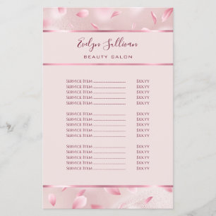 Flower petals faux foil price list flyer