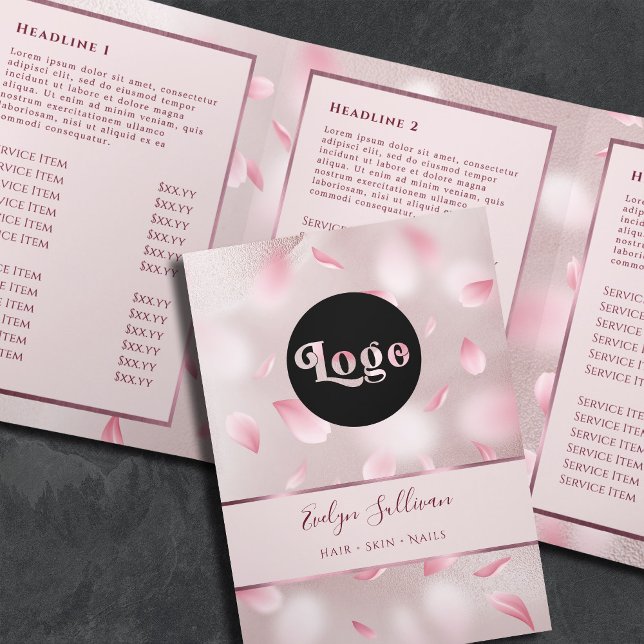 Flower Petals Faux Foil Trifold Brochure (Creator Uploaded)