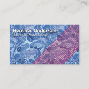 Flower Petals Pattern   Artistic Blue Business Card