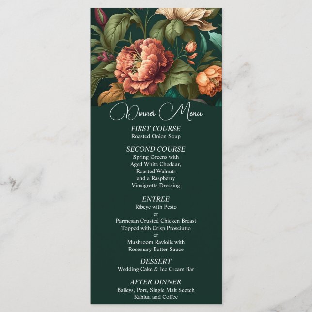 Flower Petals Wedding Menu (Front)