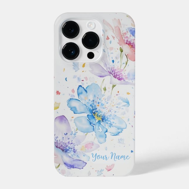 Flower Petals with Name iPhone Case (Back)