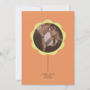 Flower Photo Frame Save the Date card
