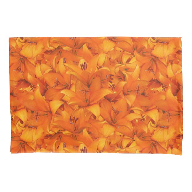Flower Photo Orange Garden Lilies Pillowcase (Front)