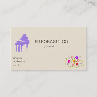 Flower pianist business card
