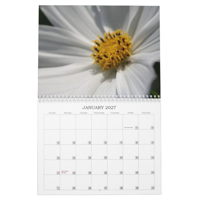 Flower Pictures Calendar (Jan 2027)