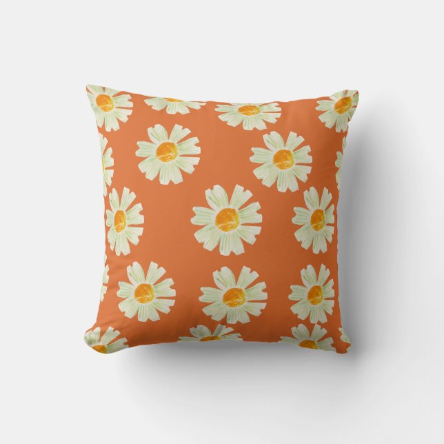 flower pillow orange colour (Front)
