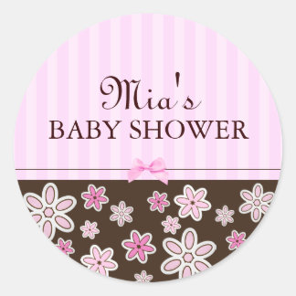Flower Pink & Brown Sticker