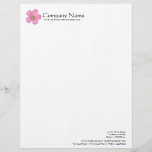 Flower - Pink Geranium Personalised Letterhead