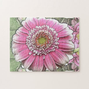Flower - Pink Gerber Daisy Jigsaw Puzzle