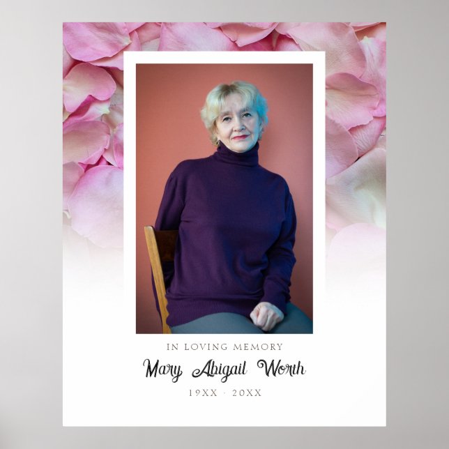 FLOWER PINK PETALS IN LOVING MEMORY POSTER (Front)