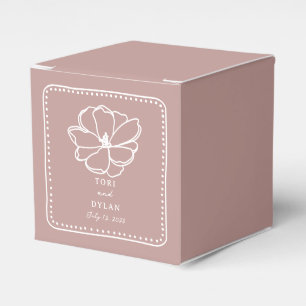 Flower Pink Wedding Favour Box