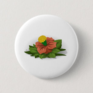 Flower Plant Green Red Yellow Nature Spring 6 Cm Round Badge