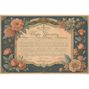 Flower poem postcard 4 decoupling tissue paper