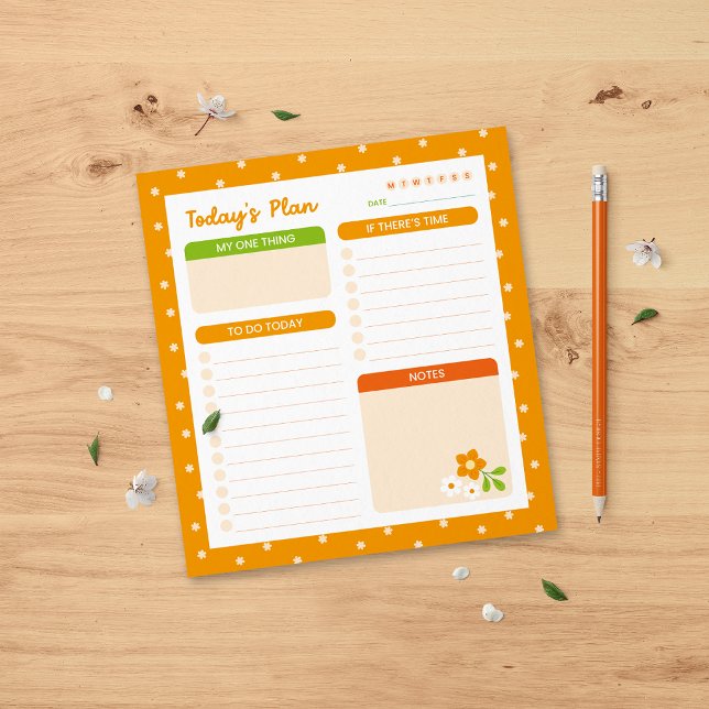 Flower Polka Dots Daily Planner Notepad (Creator Uploaded)