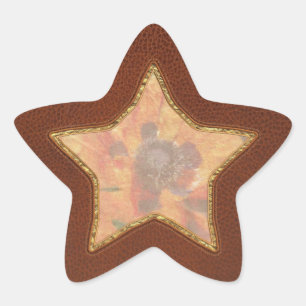 Flower - Poppy - Orange Poppies Star Sticker