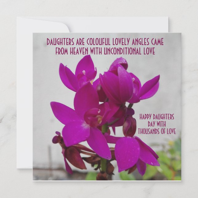 FLOWER POST CARD FOR DAUGHTERS DAY (Front)