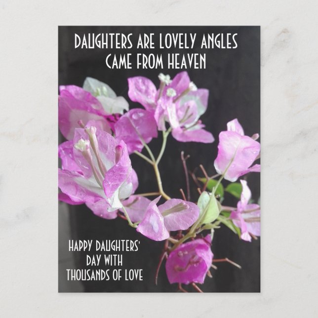 FLOWER POST CARD FOR DAUGHTERS DAY (Front)