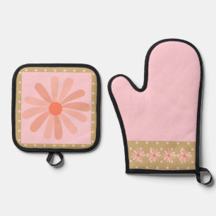"Flower Pot"  Oven Mitt & Pot Holder Set