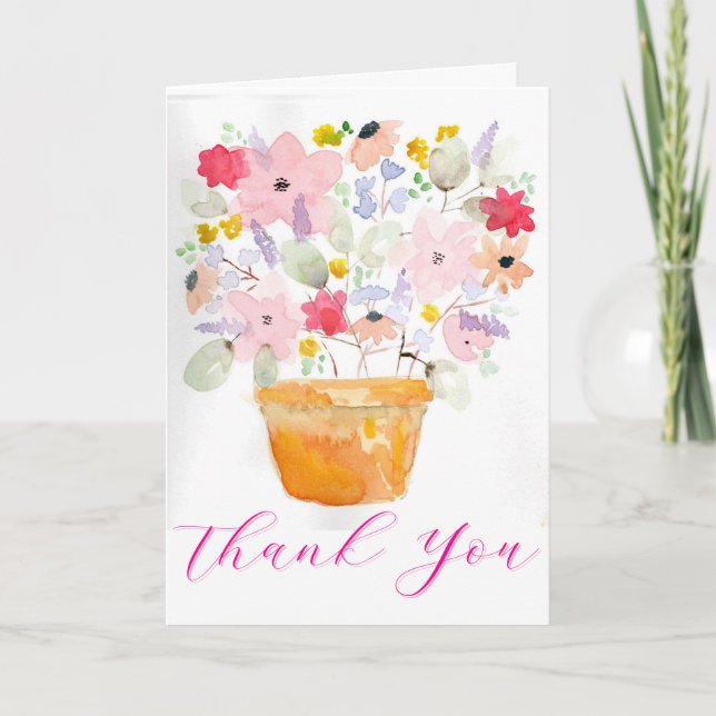 Flower Pot Thank You Card (Front)