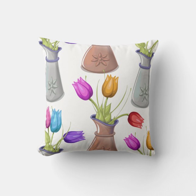Flower Pots Pattern Cushion (Front)
