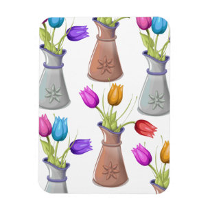 Flower Pots Pattern Magnet