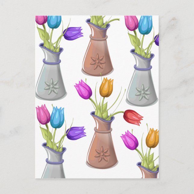 Flower Pots Pattern Postcard (Front)