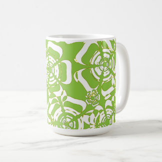 Flower Power 3 Green White Yellow and Black Coffee Mug