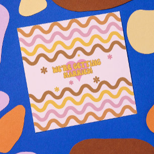 Flower Power 60's 70's We're Getting Married Card