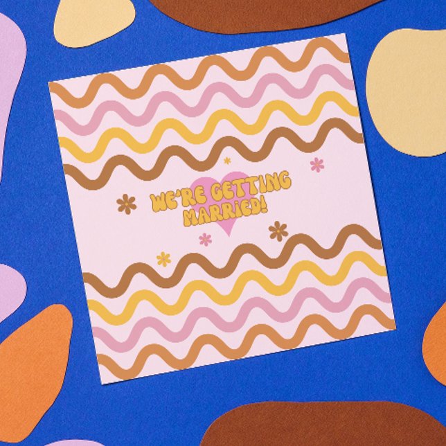 Flower Power 60's 70's We're Getting Married Card (Creator Uploaded)