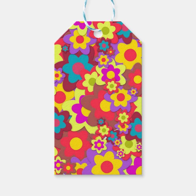 Flower Power 60s hippy Gift Tags (Front)