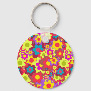 Flower Power 60s hippy Key Ring