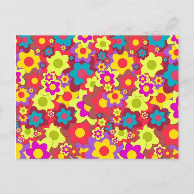 Flower Power 60s hippy Postcard (Front)