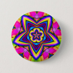 Flower power 6 cm round badge