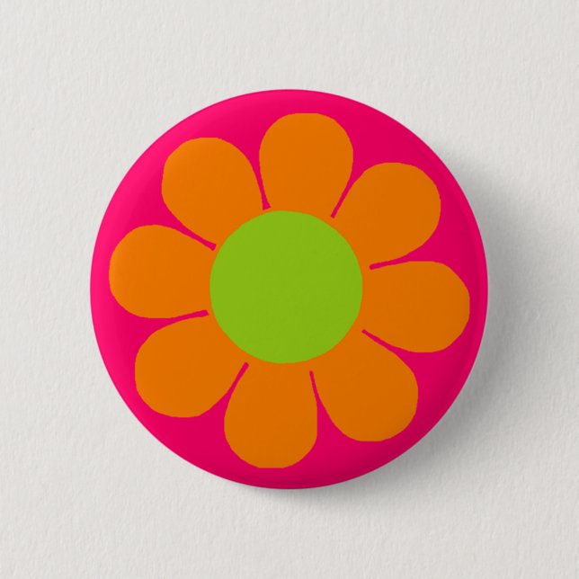 Flower Power 6 Cm Round Badge (Front)