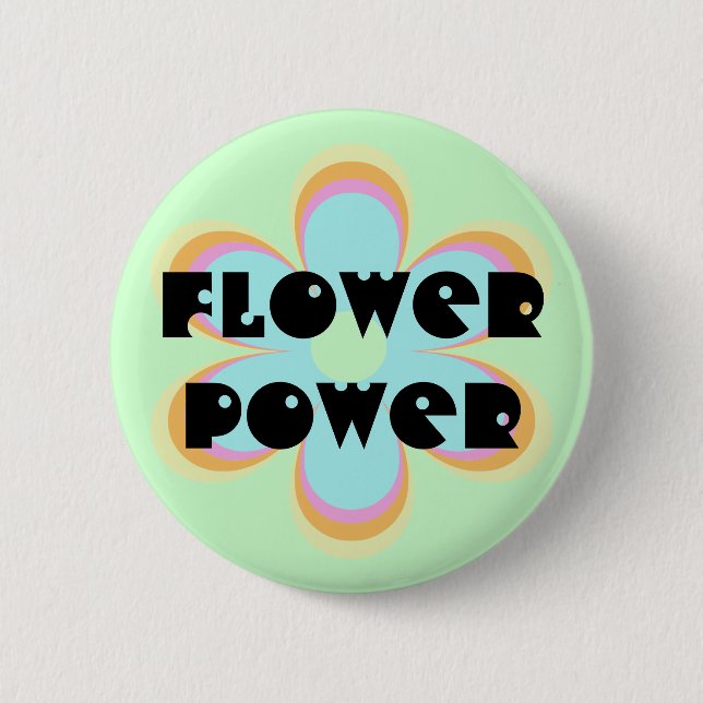 Flower Power 6 Cm Round Badge (Front)