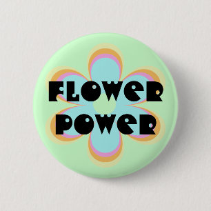 Flower Power 6 Cm Round Badge