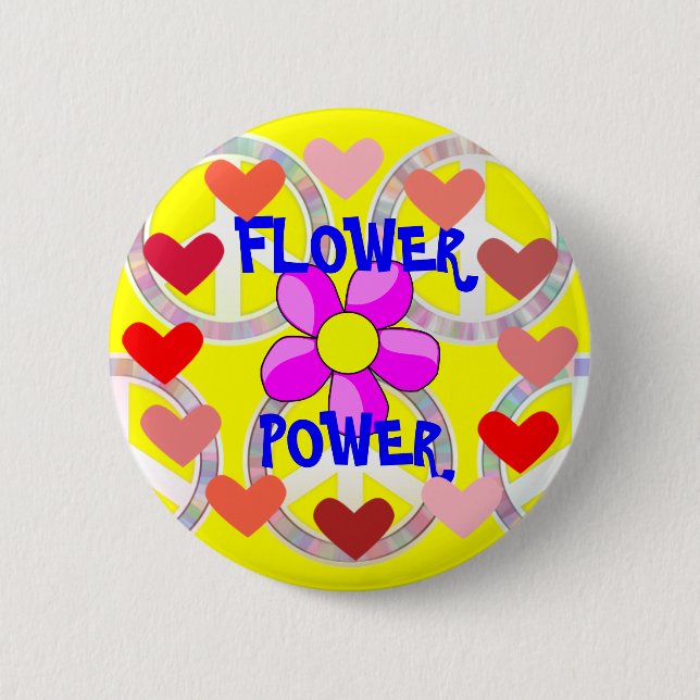 Flower Power 6 Cm Round Badge (Front)