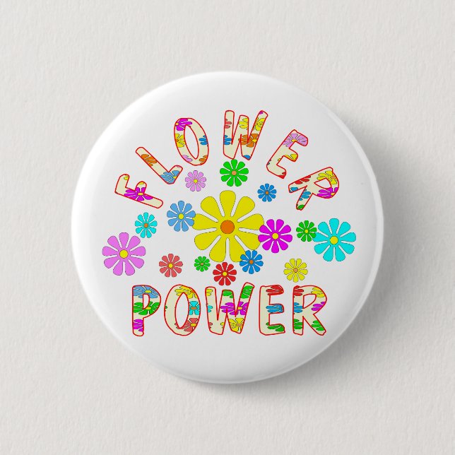 FLOWER Power 6 Cm Round Badge (Front)